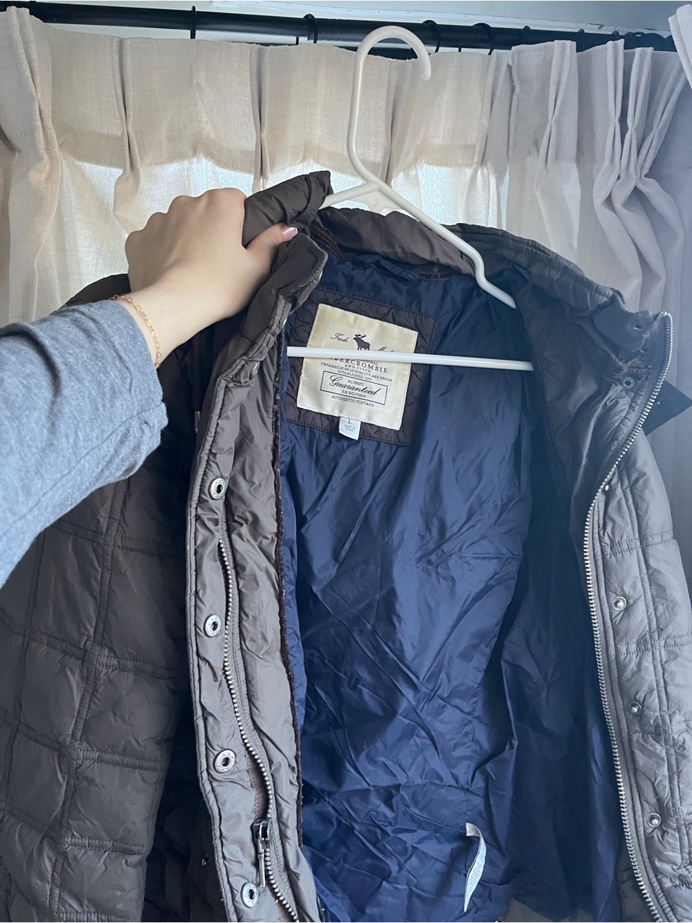 Vintage Abercrombie & Fitch Quilted Puffer Jacket - Olive